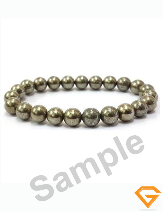 Natural  Pyrite Stone Bracelet 8 mm